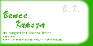 bence kapsza business card